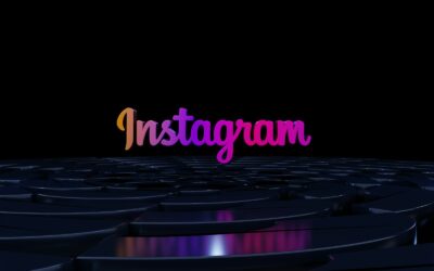 le mot instagram s'illumine dans le noir